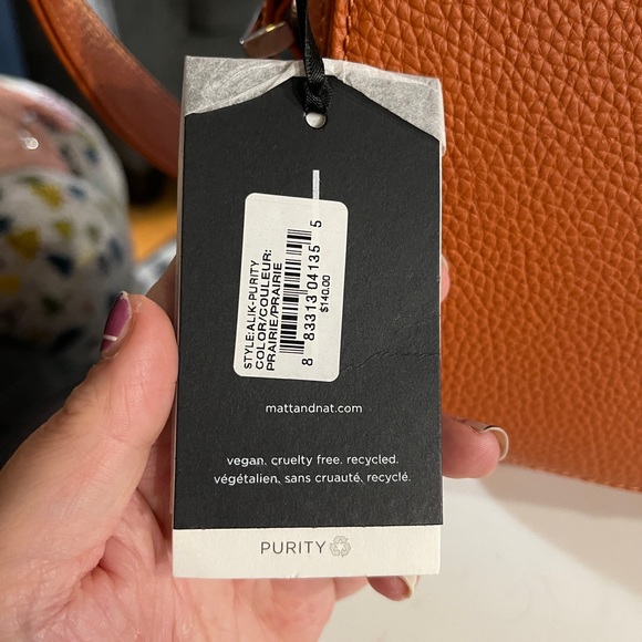 Matt & Nat Alik Purity Pebbled Vegan Shoulder Bag in Prairie Orange - Picture 8 of 12